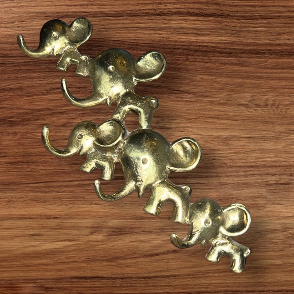Rare Walter Bosse Brass Elephants Key Hanger Mid Century Key Hooks Austria